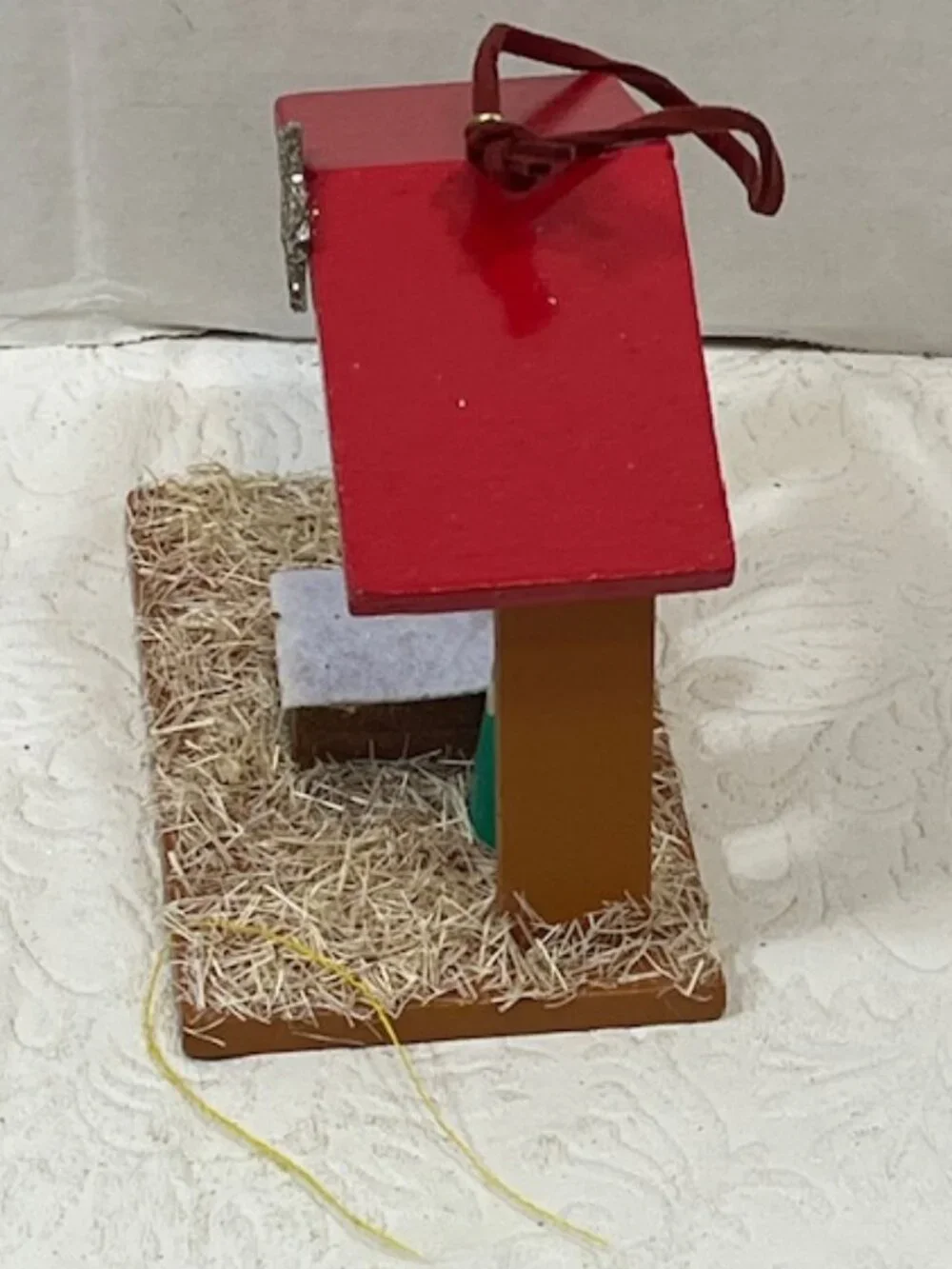 Mini Handmade Wooden Peg Nativity Manger Scene Christmas Ornament Star Decor3.5
